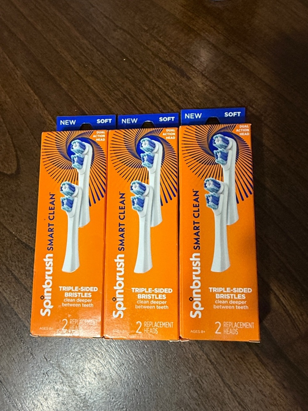 Smart Clean Replacement Brush Heads - Soft - White/Blue (3 Packs)